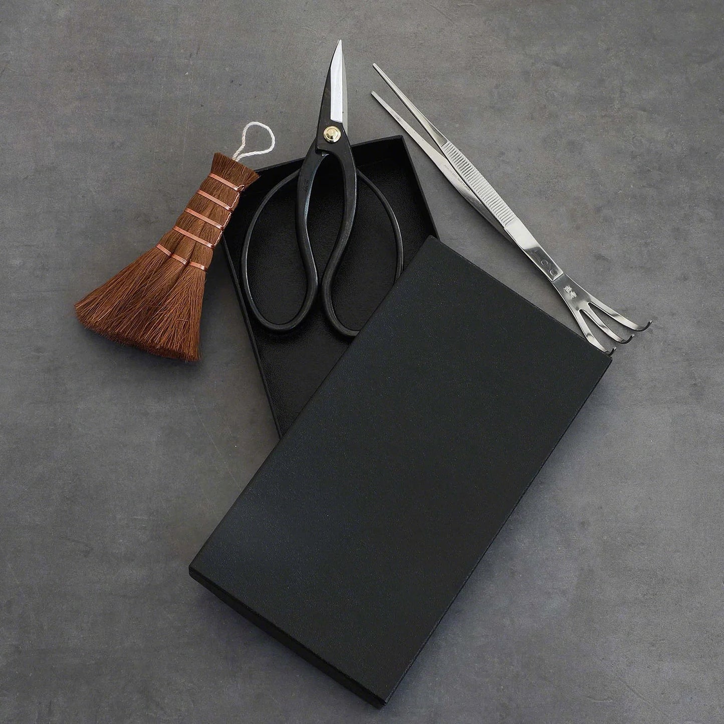 Japanese Bonsai 3PCS Starter Kit, Traditional Scissors, Tweezers, Broom