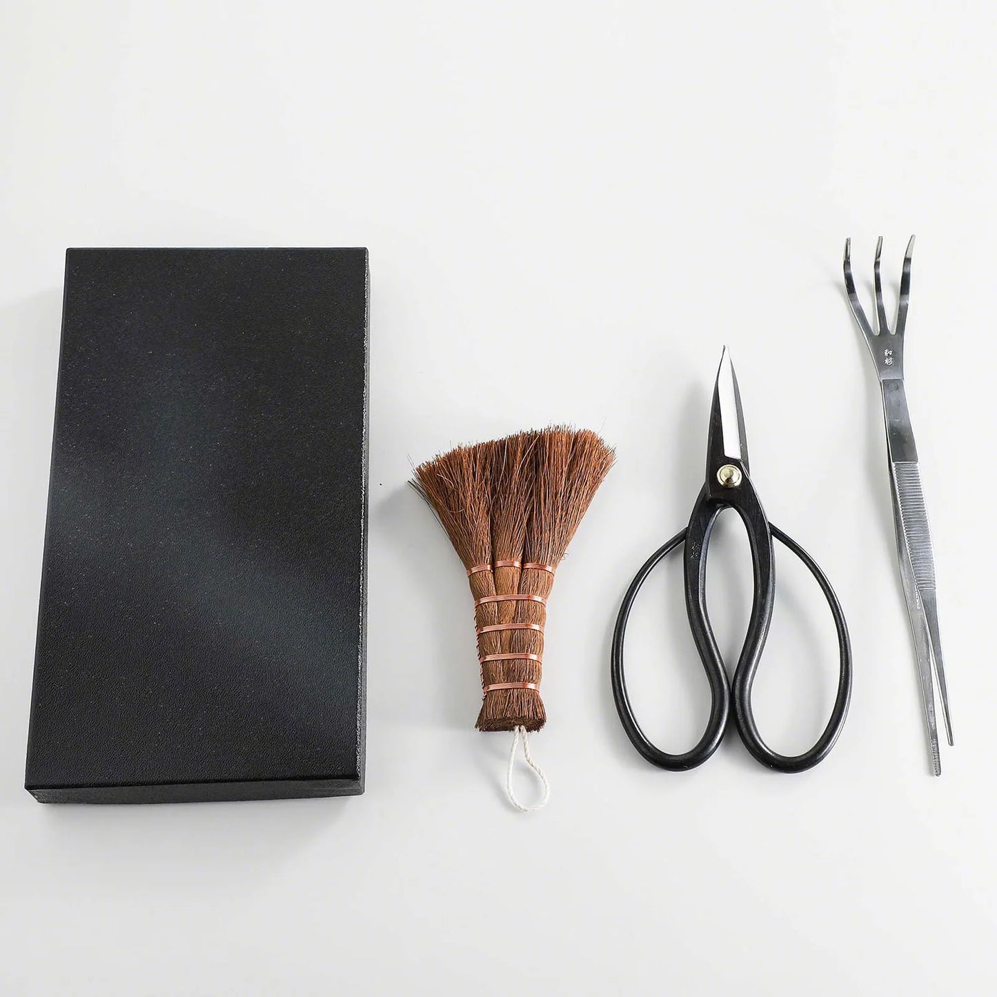 Japanese Bonsai 3PCS Starter Kit, Traditional Scissors, Tweezers, Broom