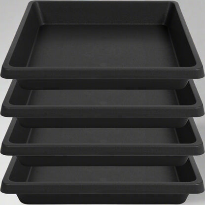 Square Plant Saucer 6 Inch 4 Pack 8 10 12 14 16 18 20 Inch Plant Drip Trays, Plant Trays for Pots, Plant Saucers for Indoors and Outdoors, Water Catcher Tray, Seed Starting Tray, Growing Trays