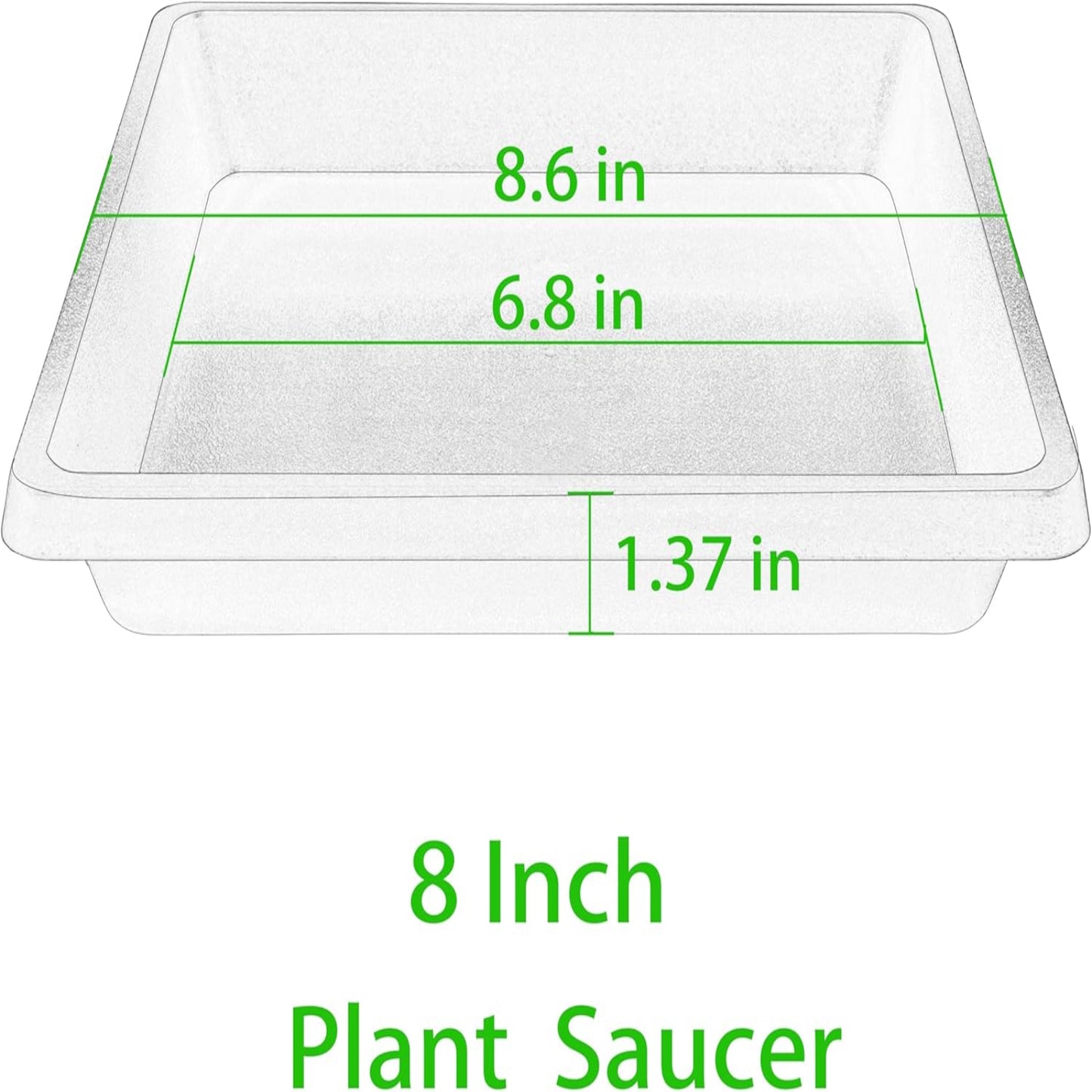 2 Pack Square Bonsai Tray - 8 Inch