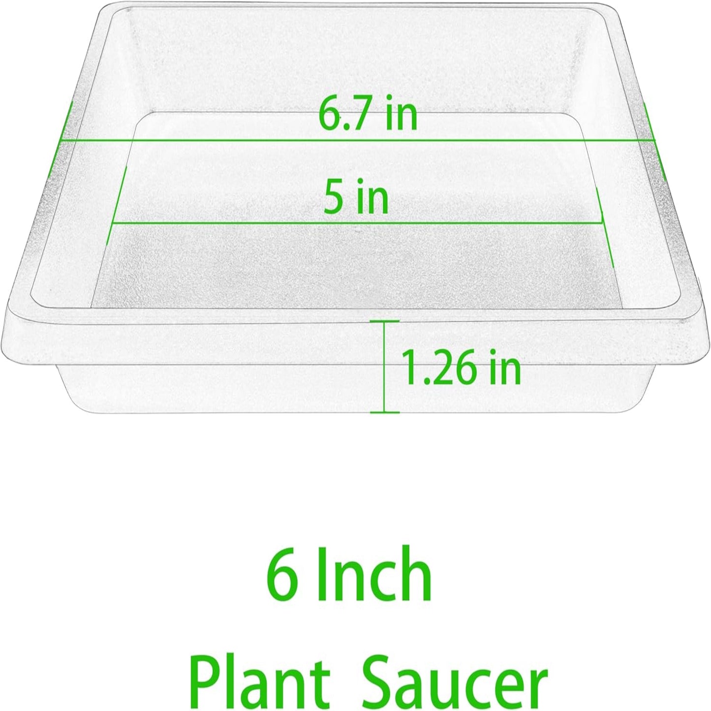 Square Plant Saucer 6 Inch 4 Pack 8 10 12 14 16 18 20 Inch Plant Drip Trays, Plant Trays for Pots, Plant Saucers for Indoors and Outdoors, Water Catcher Tray, Seed Starting Tray, Growing Trays